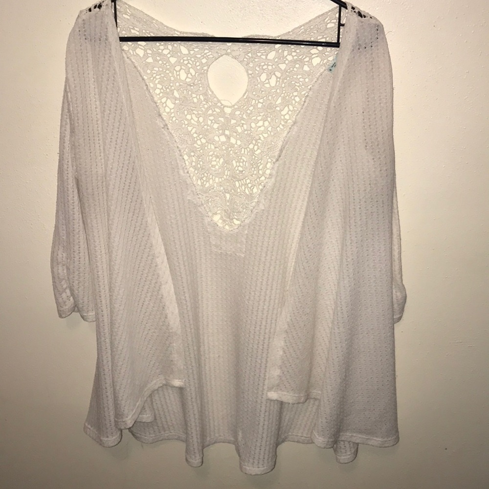 NWOT 3/4 Sleeve cream cardigan
